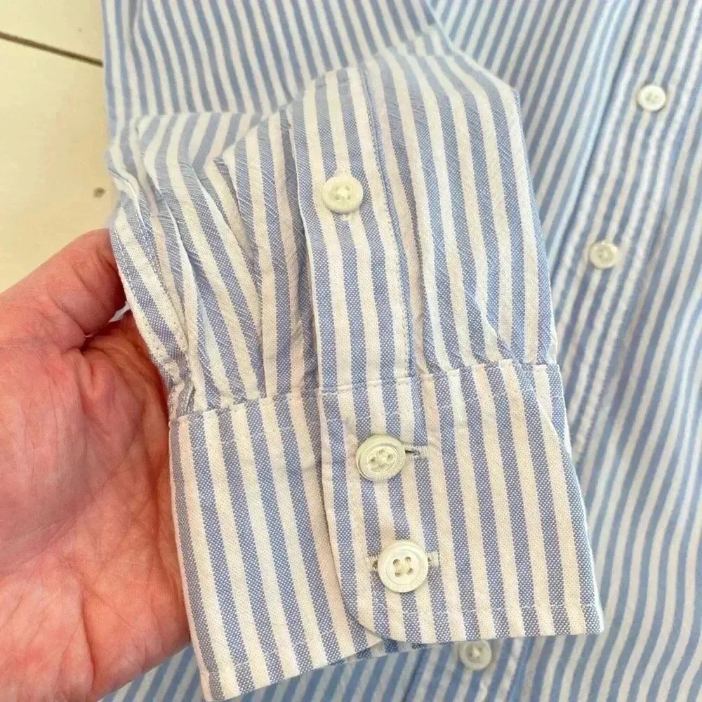 Vineyard Vines Stripe Button Down Shirt Women’s 0 Blue And White
